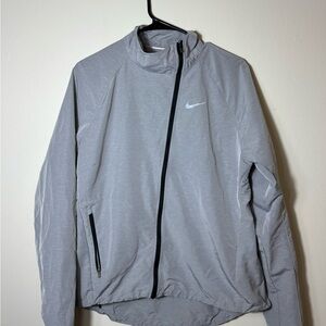 Nike Gray Windbreaker Jacket Full-Zip Running Size L